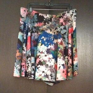 Vibrant Floral Scuba knit Skater Skirt.
